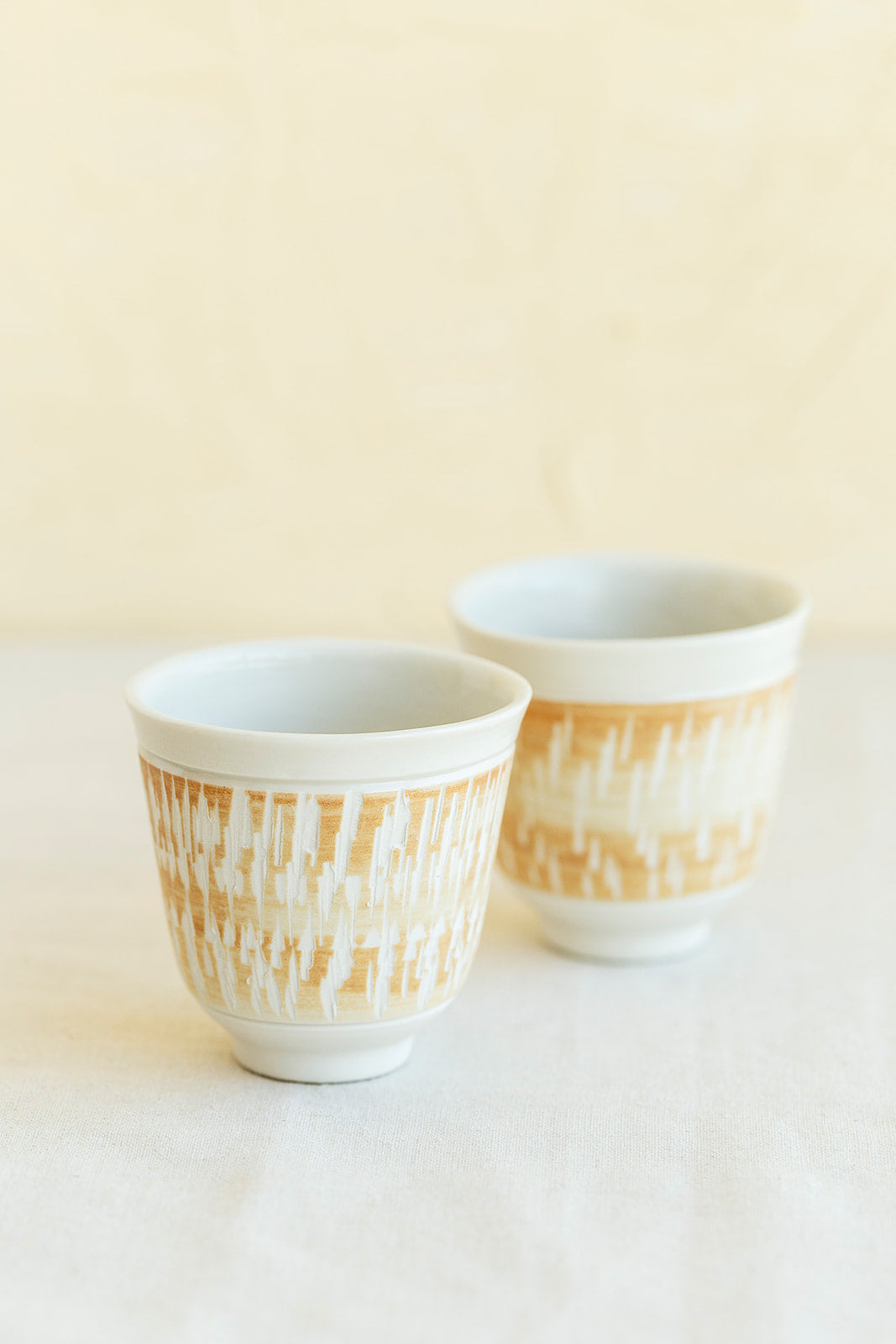 Ceramic cup - Porcelain & Terra Cotta cup with chattering marks