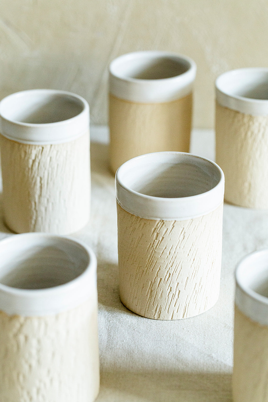 Ceramic Coffee Mugs set of 6 Stoneware Cups